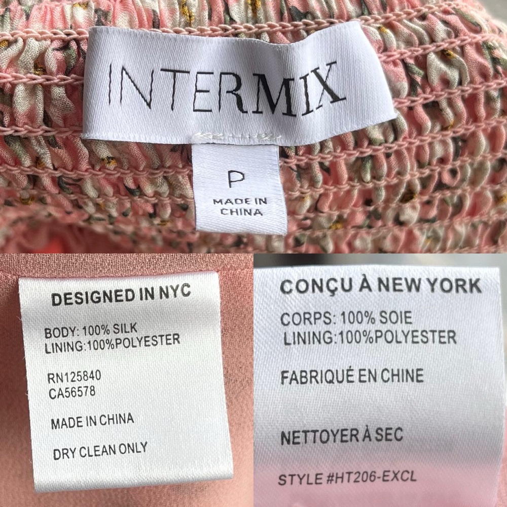 INTERMIX Floral Silk Pink Ruffled Tie Front Skirt Set Women’s Petite - Picture 9 of 10